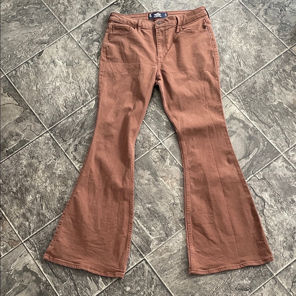 HOLLISTER Y2K High-Rise Vintage Flare Soft Stretch Brown Urban Grunge Pants